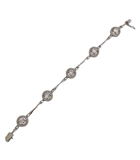 PULSERA MUJER PLATA PRIMERA LEY 18 CM.