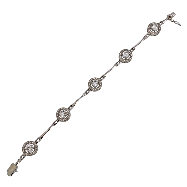 PULSERA MUJER PLATA PRIMERA LEY 18 CM.