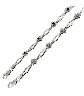 PULSERA MUJER PLATA PRIMERA LEY 19 CM.