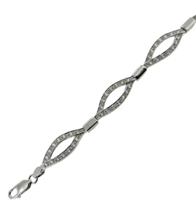 PULSERA MUJER PLATA PRIMERA LEY 19 CM.