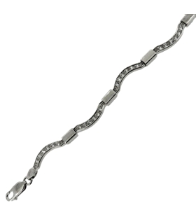 PULSERA RODIO ZIRCONITAS PLATA 925 MIL.