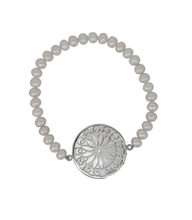 PULSERA PERLAS PLATA 1ª LEY RODIADA