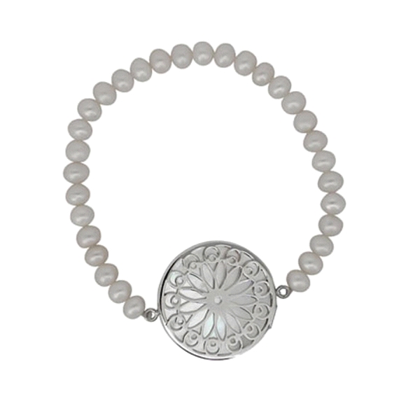 PULSERA PERLAS PLATA 1ª LEY RODIADA
