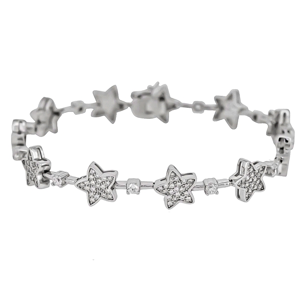 PULSERA MUJER ESTRELLAS PLATA 1ª LEY 18