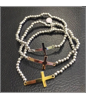 PUL. BOLITAS + CRUZ PLATA 925 MIL.