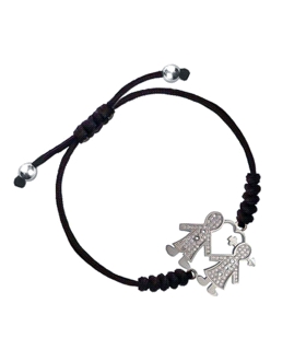 PULSERA HIL. NEGR. NIÑO-ÑA PLATA 925 MIL.