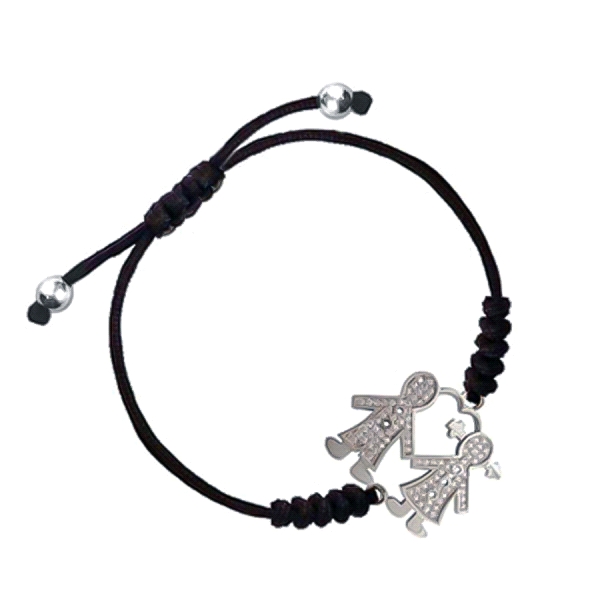 PULSERA HIL. NEGR. NIÑO-ÑA PLATA 925 MIL.