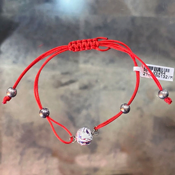 PULSERAS MACRAME BOLA RESINA PLATA 1ªLEY