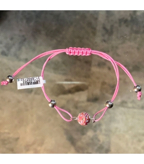 PULSERAS MACRAME BOLA RESINA PLATA 1ªLEY