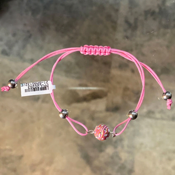 PULSERAS MACRAME BOLA RESINA PLATA 1ªLEY