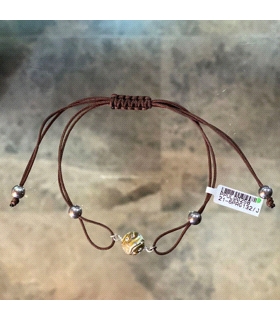 PULSERAS MACRAME BOLA RESINA PLATA 1ªLEY