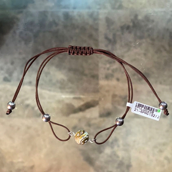 PULSERAS MACRAME BOLA RESINA PLATA 1ªLEY
