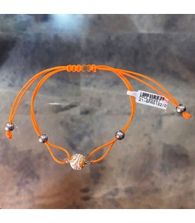 PULSERAS MACRAME BOLA RESINA PLATA 1ªLEY