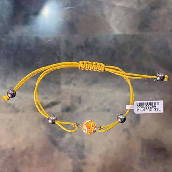 PULSERAS MACRAME BOLA RESINA PLATA 1ªLEY