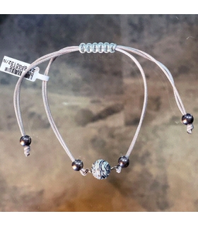 PULSERAS MACRAME BOLA RESINA PLATA 1ªLEY