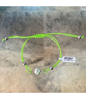 PULSERAS MACRAME BOLA RESINA PLATA 1ªLEY