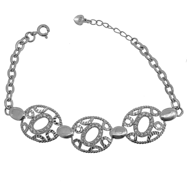 PULSERAS MUJER PLATA PRIMERA LEY 17+3 CM