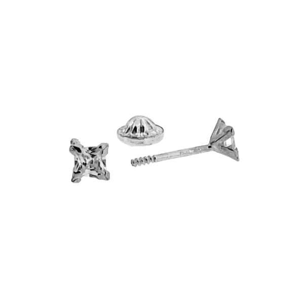 PENDIENTE UNISEX PLATA 1ª LEY 3.50 X 3.5