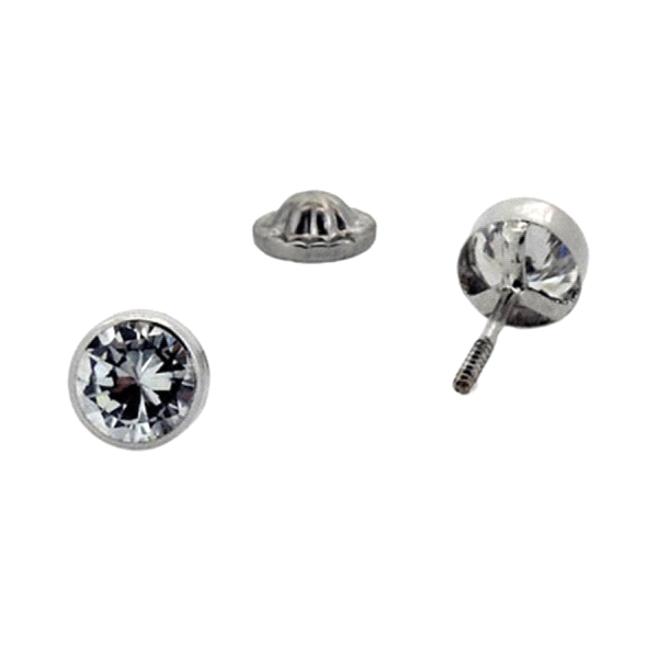 PENDIENTE CHATON UNISEX PLATA 1ª LEY 5 M