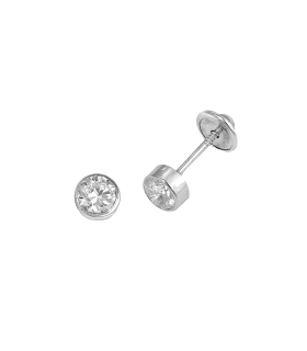PENDIENTES NIÑA UNISEX PLATA 1ª LEY 4 MM