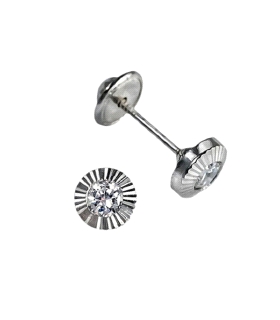 PENDIENTE NIÑA PLATA 1ª LEY RODIADA 6 MM