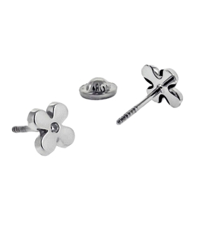 PENDIENTE FLOR PÉTALOS PLATA 1ª LEY 5.50