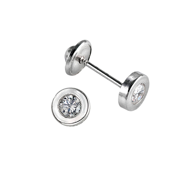 PENDIENTE UNISEX PLATA 1ª LEY 5 MM