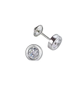 PENDIENTE UNISEX PLATA 1ª LEY 6 MM