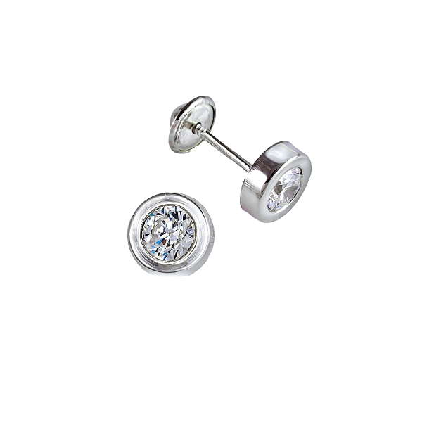 PENDIENTE UNISEX PLATA 1ª LEY 6 MM