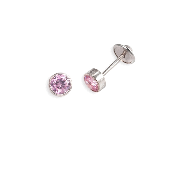 PENDIENTE ROSA DE FRANCIA UNISEX PLATA 1