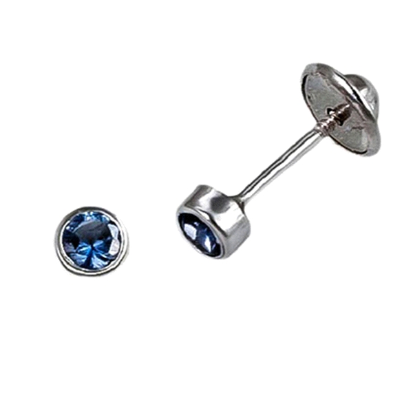PENDIENTE UNISEX AGUA MARINA PLATA 1ª LE