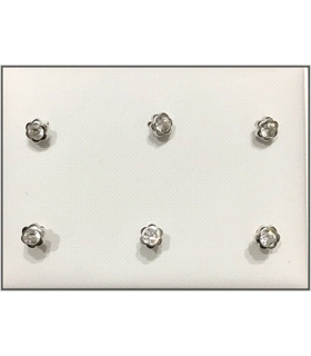 PENDIENTE UNISEX FLOR PLATA 1ª LEY 4 MM.