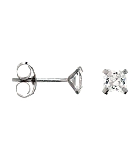 PENDIENTE UNISEX PLATA 1ª LEY 6 X 6 MM
