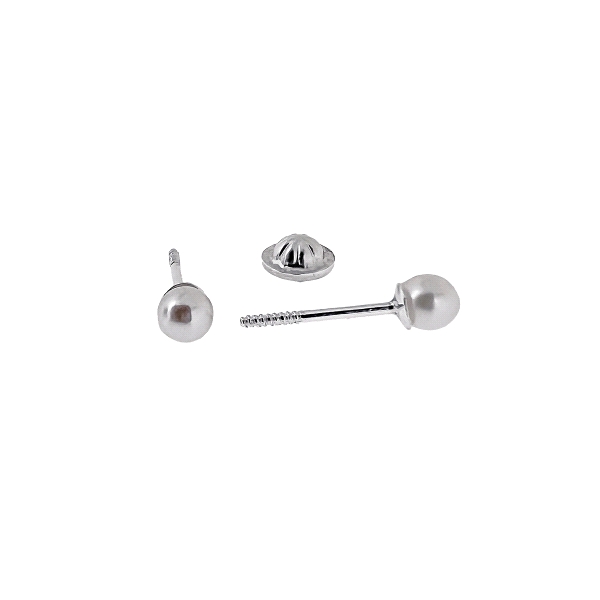 PENDIENTE PERLAS NATURALES  PLATA 1ª L