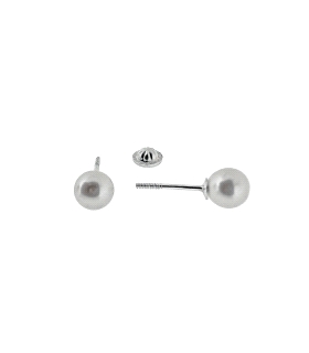 PENDIENTE PERLAS NATURALES  PLATA 1ª L