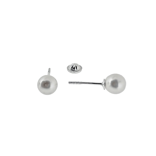 PENDIENTE PERLAS NATURALES  PLATA 1ª L