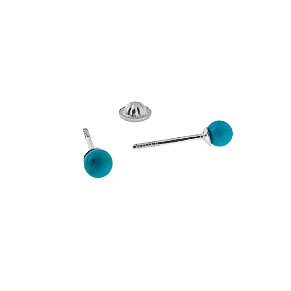 PENDIENTE TURQUESA PLATA 1ª LEY 3.50 MM