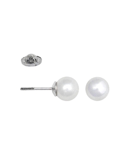 PENDIENTES PERLA SHELL PLATA 1ª LEY 4 MM
