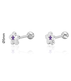 PENDIENTES LOLLIPOP PLATA 1ª LEY FLOR