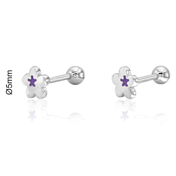 PENDIENTES LOLLIPOP PLATA 1ª LEY FLOR