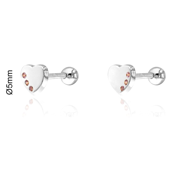 PENDIENTES LOLLIPOP PLATA 1ª LEY CORAZON