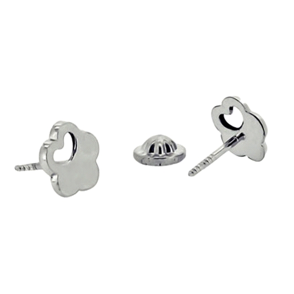 PENDIENTE FLOR PLATA 1ª LEY RODIADA 6.50