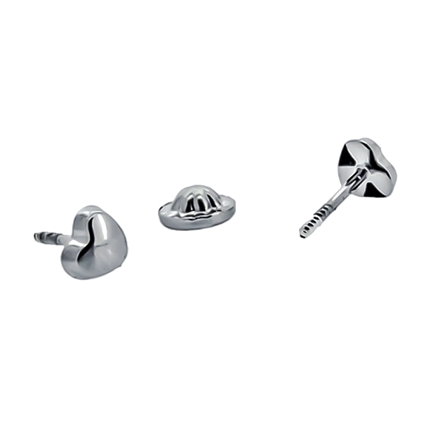 PENDIENTE CORAZON  PLATA 1ª LEY 4X4,5 MM