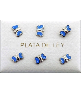 PENDIENTE MARIPOSA PLATA 1ª LEY 4 X 7 MM