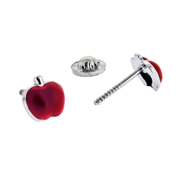 PENDIENTE MANZANA PLATA 1ª LEY ESMALTE