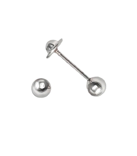 PENDIENTE UNISEX BOLA PLATA 1ªLEY 4 MM