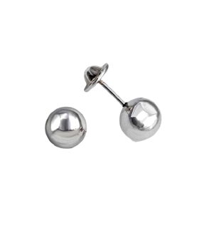 PENDIENTE BOLA PLATA 1ª LEY 5 MM DIAMETR