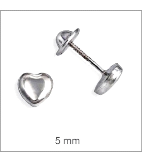 PENDIENTES CORAZON PLATA 1ª LEY 5,5X5,5M