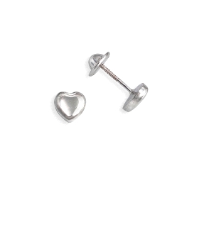 PENDIENTE CORAZON PLATA 1ª LEY 6 X 6 MM.