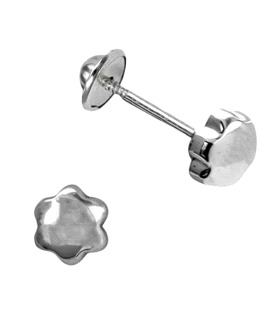 PENDIENTE FLOR PLATA 1ª LEY TUERCA
